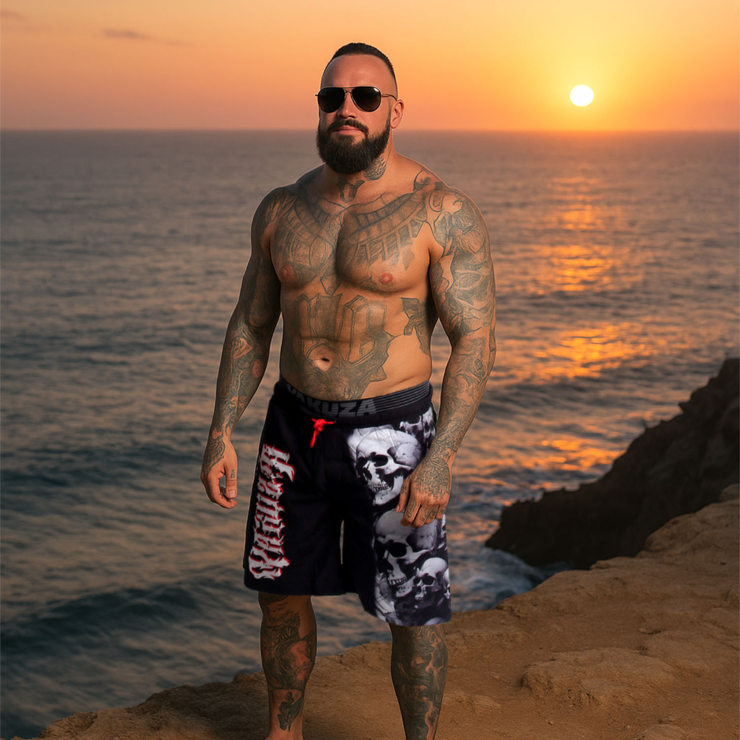 Yakuza plavkové šortky AWAKING BSB 25042 black Veľkosť: M, Farba: čierna