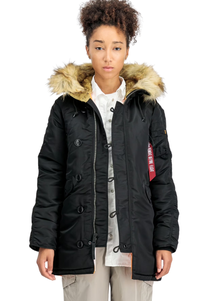 Alpha Industries dámska bunda N-3B VINTAGE FIT W black Veľkosti dámske: M, Farba: čierna