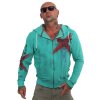 Yakuza mikina na zips s kapucňou SOUL ON FIRE HZB 20016 turquoise