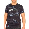 Alpha Industries Lightring AOP T tričko pánske Black White b