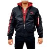Alpha Industries zimná bunda MA 1 D Tec SE black red