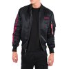 Alpha Industries zimná bunda MA 1 D Tec SE black red h