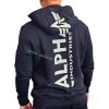 Alpha Industries BACK PRINT ZIP HOODY black pánska mikina 1