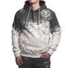 Yakuza mikina pánska s kapucňou SPLASH ALLOVER HOB 23013 white