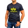 Alpha Industries Basic T Shirt Neon Print Black Neon Yellow tričko pánske 6