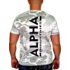 Alpha Industries BACKPRINT T white camo tričko pánske