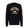 Alpha Industries mikina pánska COLLEGE CAMO Sweater black 1