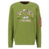 Alpha Industries mikina pánska COLLEGE CAMO Sweater moss green 1