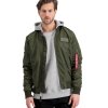 Alpha Industries pánska prechodná bunda MA 1 TT HOOD dark green a