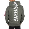 Alpha Industries Back Print Hoody pánska mikina dark olive