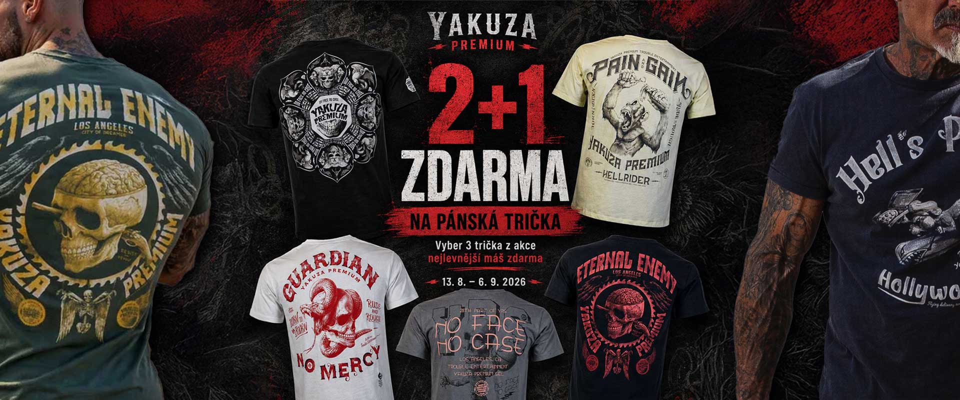 AKCE 2+1 ZDARMA NA PÁNSKÁ TRIČKA YAKUZA PREMIUM
