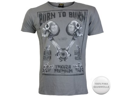 Yakuza Premium Tričko Rude and Rough, Born to Burn 3819 šedé 11