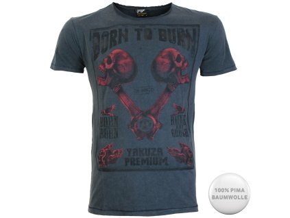 Yakuza Premium Tričko Rude and Rough, Born to Burn 3819 modré 3