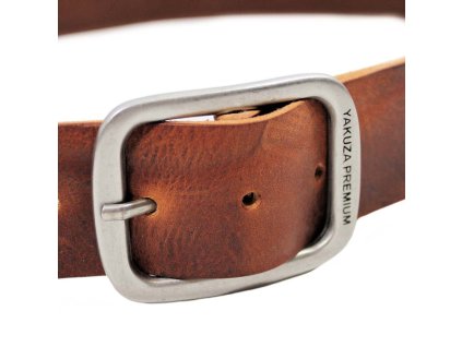 Kožený opasek Yakuza Premium 2592 hnědý (cognac) 1