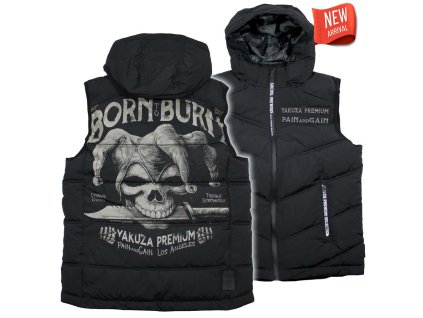 Pánská vesta s kapucou Yakuza Premium Selection 3966 Born to Burn černá 1