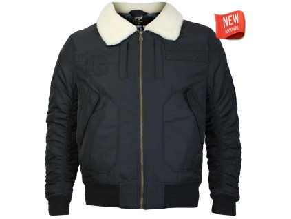 Pánská bomber bunda Yakuza Premium 3965 černá s teddy límcem 1
