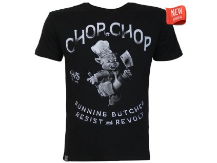 Pánské černé tričko Yakuza Premium YPS 4004 – Chop by Chop, Running Butcher 1
