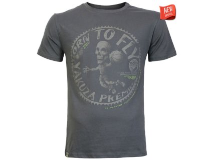 Pánské šedé tričko Yakuza Premium Selection YPS 4013, Born to Fly 2