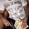 Yakuza Premium Tričko Rude and Rough, Born to Burn 3819 bílé 9