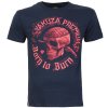 Pánské modré tričko Yakuza Premium YPS 4006 – Round Skull Print, Navy 2