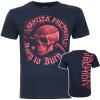 Pánské modré tričko Yakuza Premium YPS 4006 – Round Skull Print, Navy 7