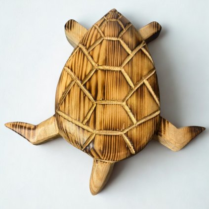 Dřevěná dekorace želva 27cm - ruční výroba