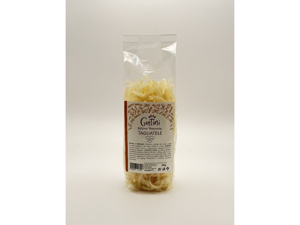 Bezlepkové Cestoviny Tagliatelle Gutini 250g