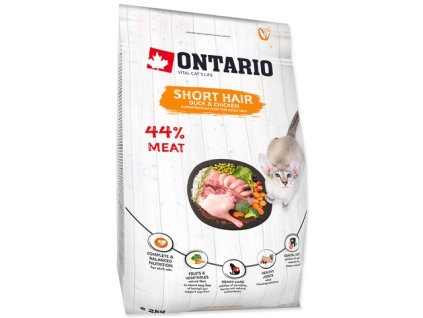 Ontario Cat Granule Short Hair Duck Chicken 6,5kg