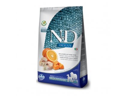 Farmina N&D dog OCEAN PUMPKIN (GF) adult medium & maxi, codfish & orange 2,5 kg