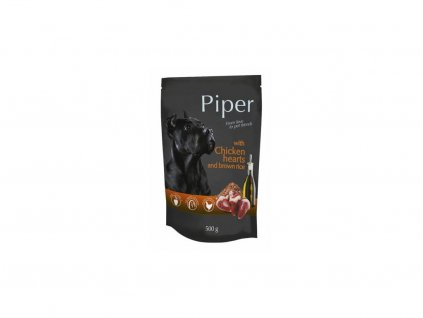 22386 248886 piper s kurecimi srdicky a hnedou ryzi kapsicka pro psy 500g