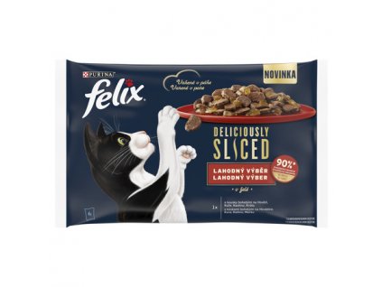 FELIX SLICED mäsový výber z žele 4x80g