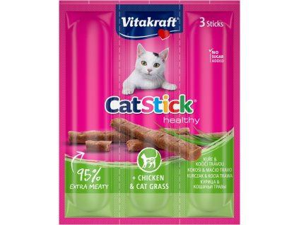 Vitakraft CatStick Kura a tráva 3x6g