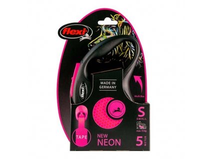 Flexi vodítko Neon M páska ružová 5m/25kg