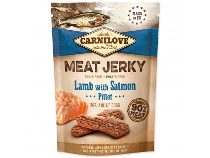 Carnilove meat jerky jahňa a losos 100g