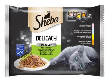 Sheba Delicacy zmiešaný výber želé 4x85g