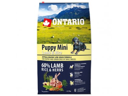 ONTARIO puppy mini lamb and rice 6,5 kg granule pre psov