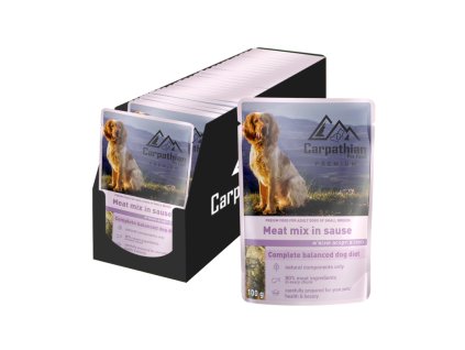 Carpathian Pet Food™ Premium Mäsový Mix kapsička v šťave pre dospelých psov 100g
