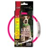 Dog Fantasy LED Obojok s nabíjaním ružový 65cm