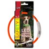Dog Fantasy LED Obojok s nabíjaním oranžový 65cm