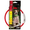 Dog Fantasy LED Obojok s nabíjaním červený 65cm