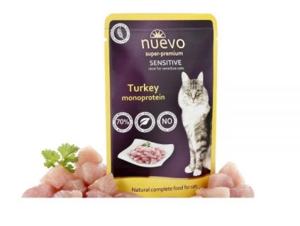 MS Kapsička NUEVO CAT Sensitive Turkey Monoprotein 16 x 85 g