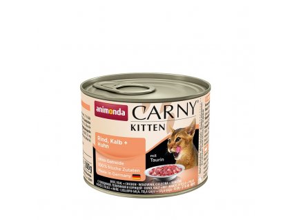 MačP CARNY Kitten teľacie a kuracie mäso – 200g