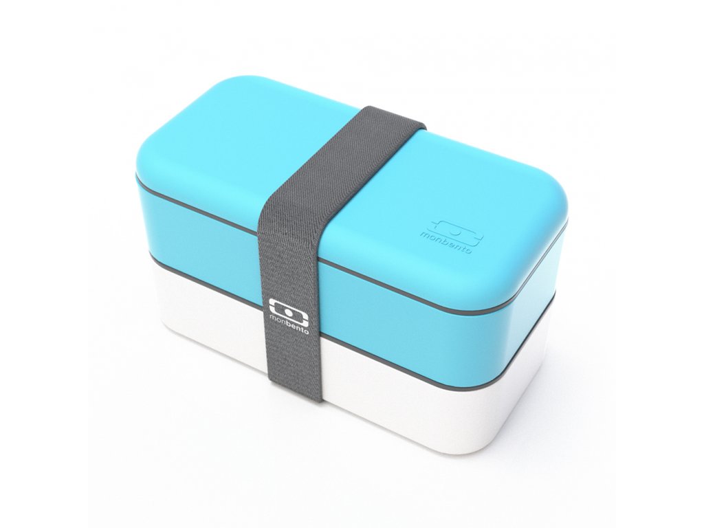 1 obedovy box monbento original modro bily