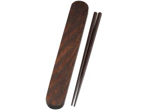 Hůlky v pouzdře z pravého dřeva Suri Urushi | 18 cm