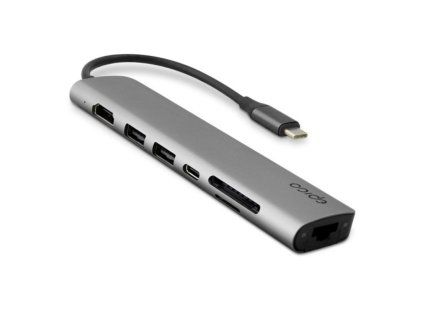 Epico 7v1 Multimedia Hub 8K s USB C konektorem, vesmírně šedá