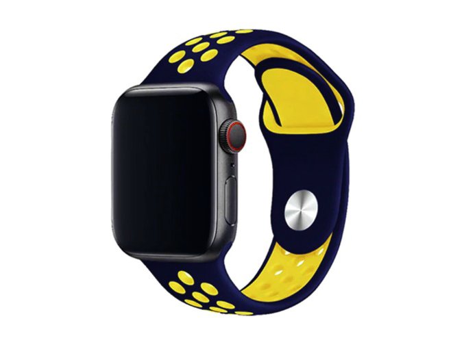 temnemodrozluty silikonovy reminek pro apple watch 2