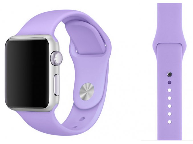 lila silikonovy reminek pro apple watch 38 mm