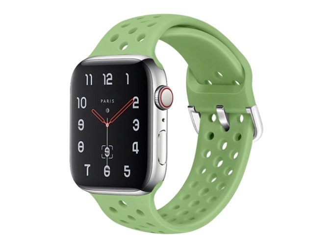 silikonovy reminek s odvetravacimi otvory a prezkou pro apple watch matovy