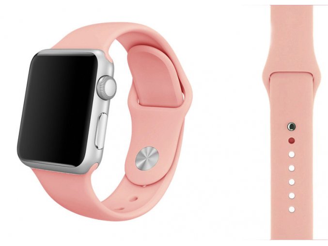 Růžový silikonový řemínek pro Apple Watch 38, 40 a 41 mm