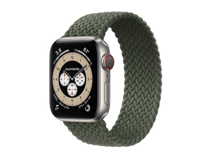 pleteny nylonovy navlekaci reminek pro apple watch zeleny